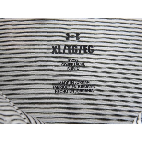 Under Armour South Carolina Gamecocks Polo Shirt XL Loose Fit Striped White - Picture 3 of 9